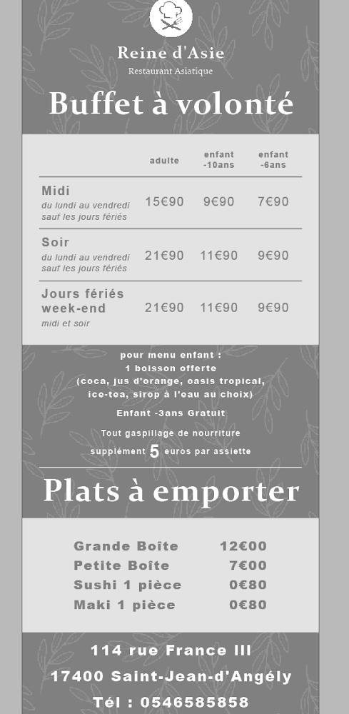 Royal d'asie - Menu Image 1